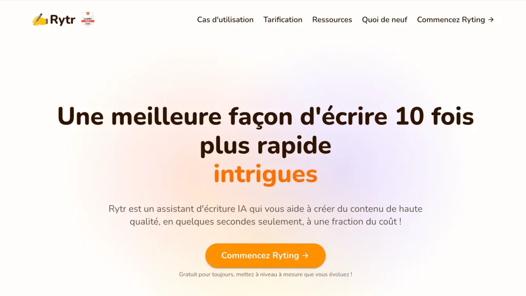 Utiliser Rytr pour écrire des histoires