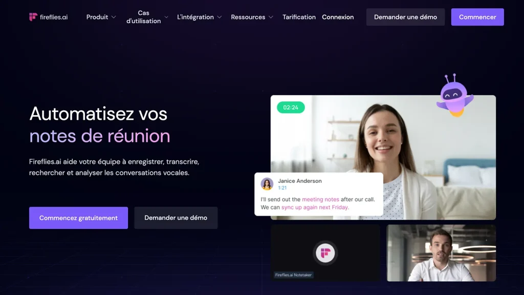 Meilleurs outils IA pour les réunions - Fireflies Ai