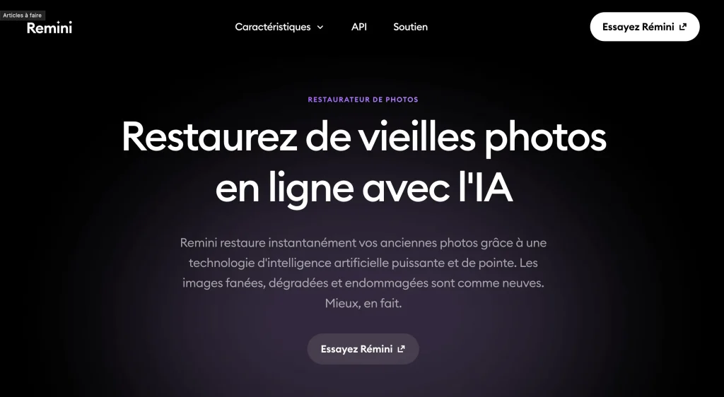 Meilleurs outils de restauration photo Remini Ai