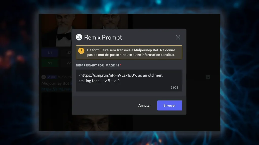 Remixer l'image Midjourney