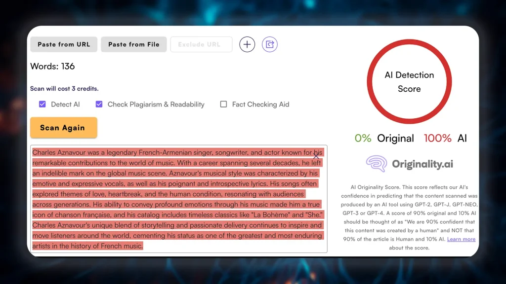 premier test originality ai