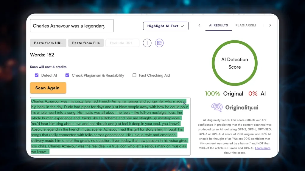 second test originality ai